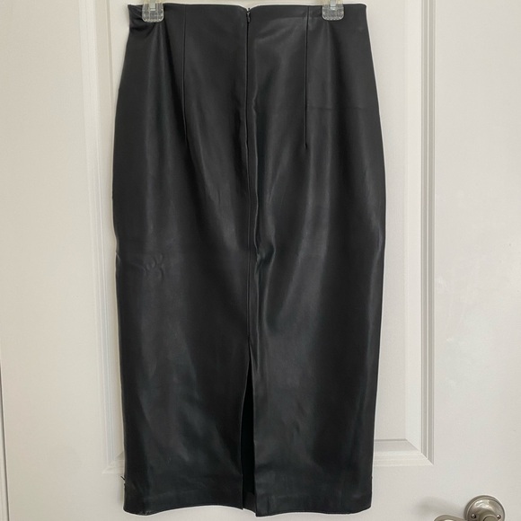 Zara Woman Faux Leather Midi Pencil Skirt - Picture 2 of 14
